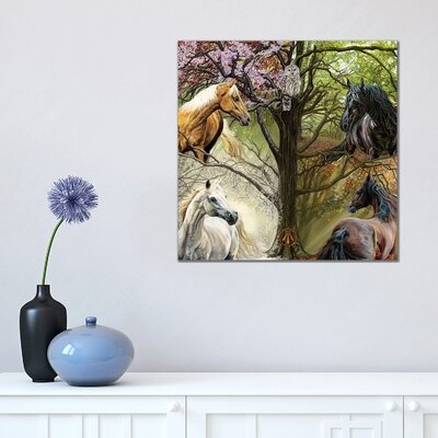 Horses Of The Four Seasons by Kim Mcelroy - Wrapped Canvas Painting - Image 0