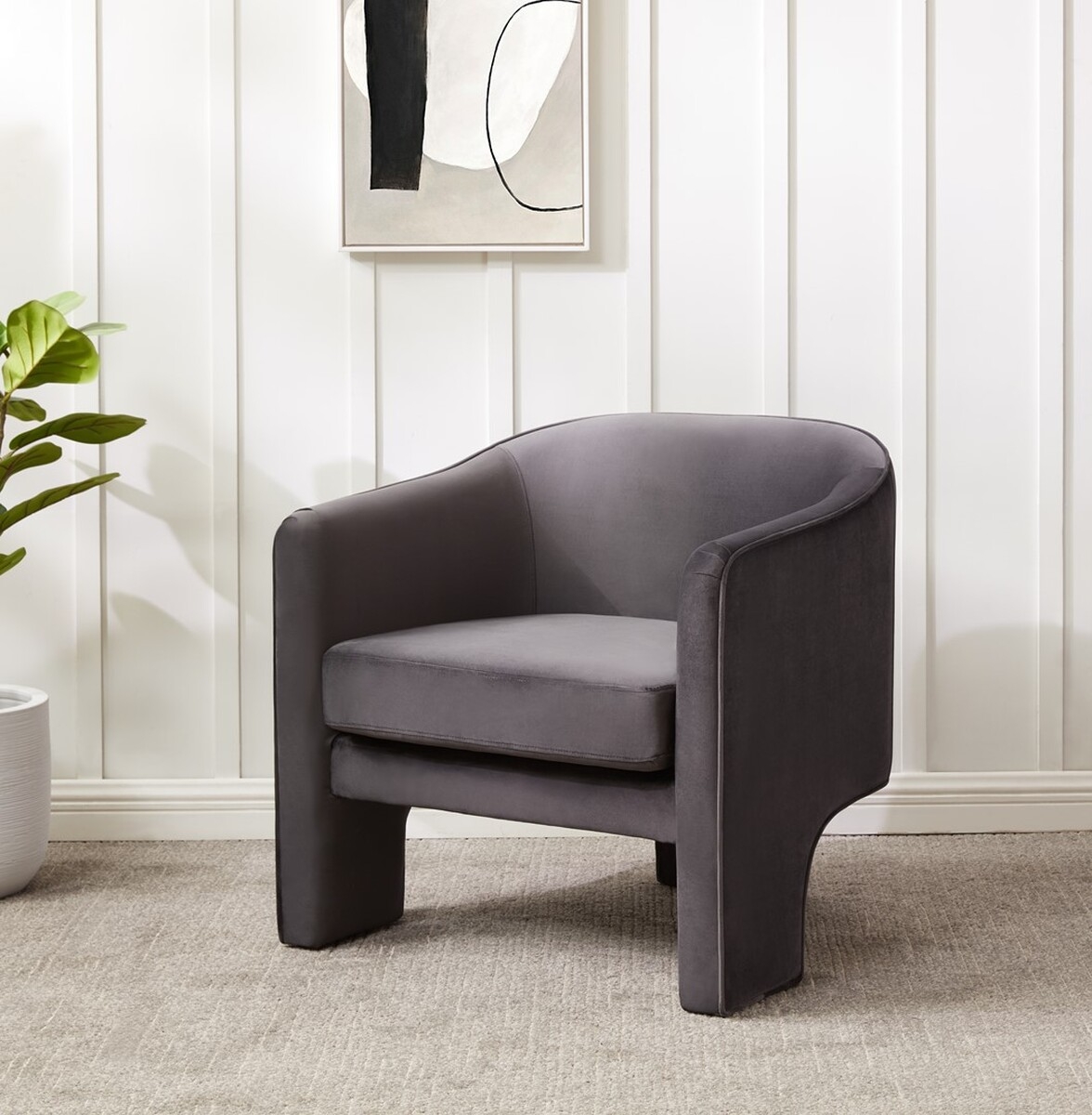 Londyn Upholstered Accent Chair - Dark Grey - Image 1