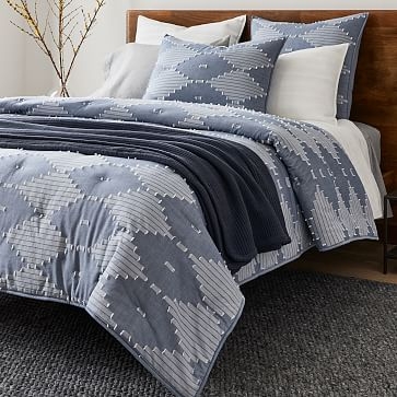 Ribbed Blanket, Full/Queen, Midnight - Image 1