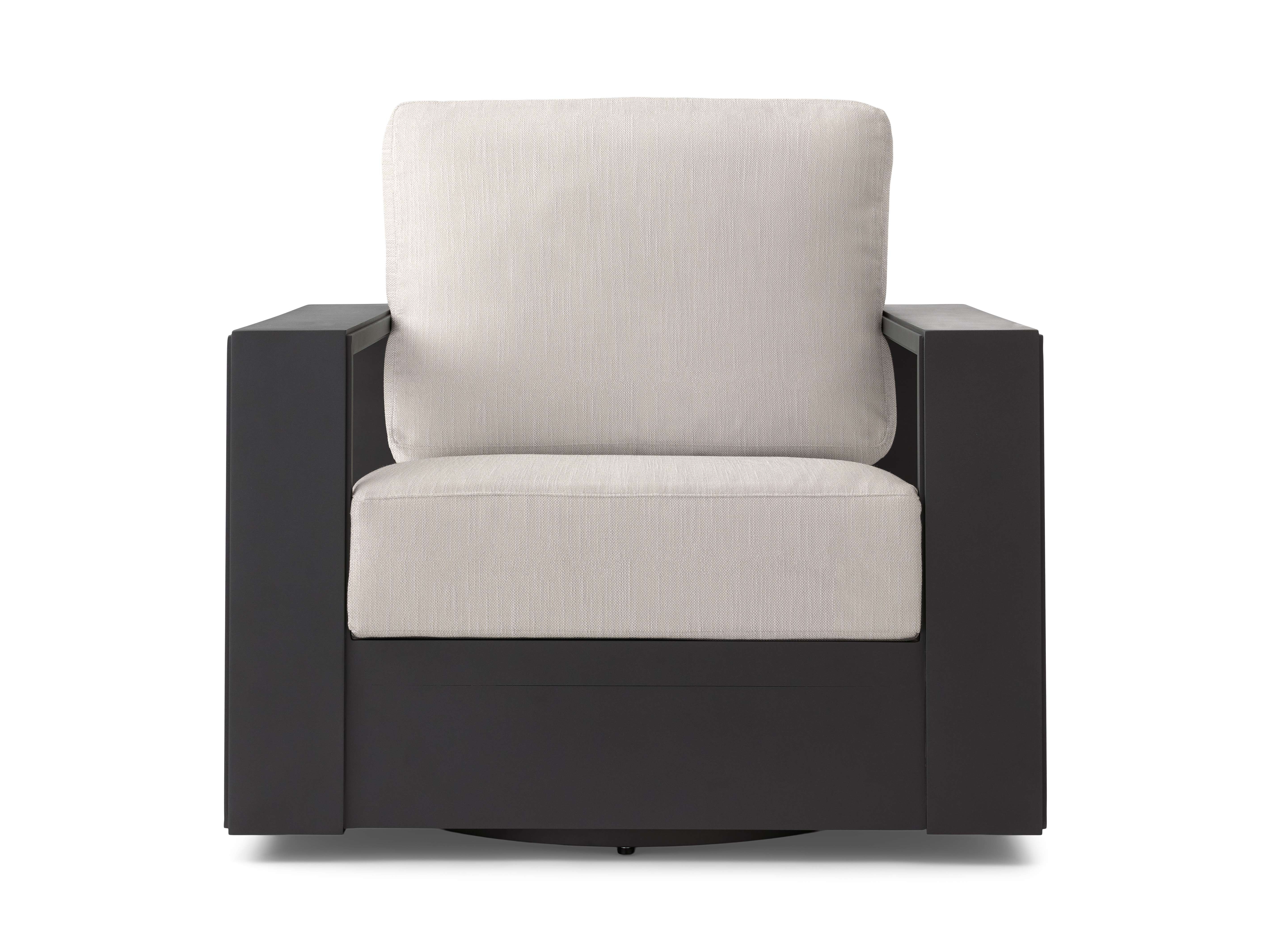 Canyon Outdoor Swivel Chair Aluminum in Gray  Starboard Lace - Image 0