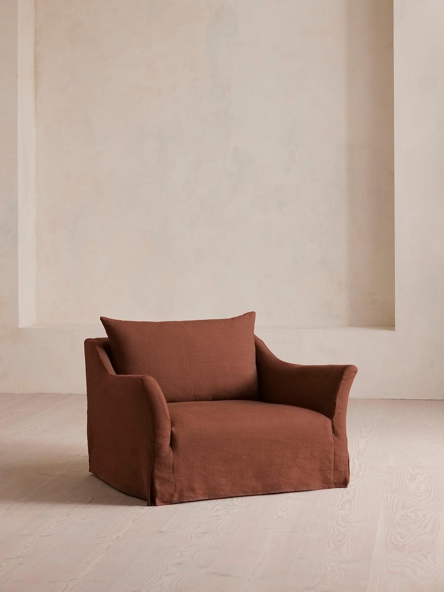Roma Loveseat, Linen, Sienna, US - Image 0