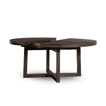 Logan Round Expandable Dining Table, Rubbed Black - Image 2