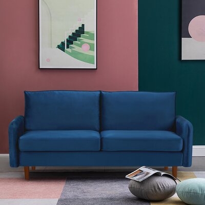 Samanta Green Velvet Loveseat Sofa - Image 0