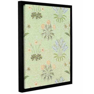 Brueck Daisy Design Wallpaper with Lily of the Valley and Other Wild Flowers on a Willow Background, 1862' Framed Graphic Art on Wrapped Canvas - Image 0