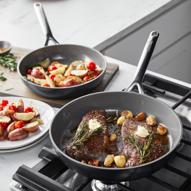 Greenpan ™ GP5 Slate Grey Hard-Anodized Ceramic Non-Stick 9.5" and 11" Fry Pan Set - Image 3