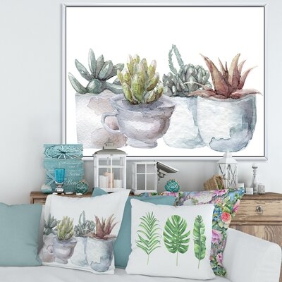 Cactus And Succulent House Plants IV - Farmhouse Canvas Wall Art Print-FL35345 - Image 0