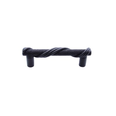 Wrapped Textured & Tied 3" Centers Satin Nickel Cabinet Pull - Image 0