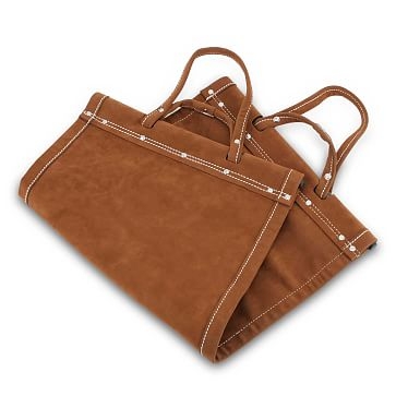 Leather Carriers, Brown Suede - Image 1