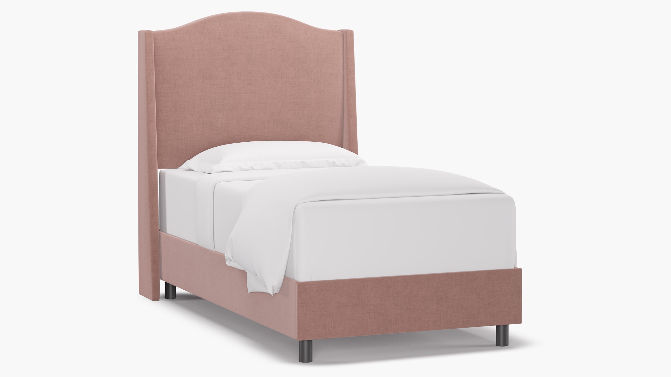 Classic Wingback Bed, Blush Everyday Linen, Twin - Image 1