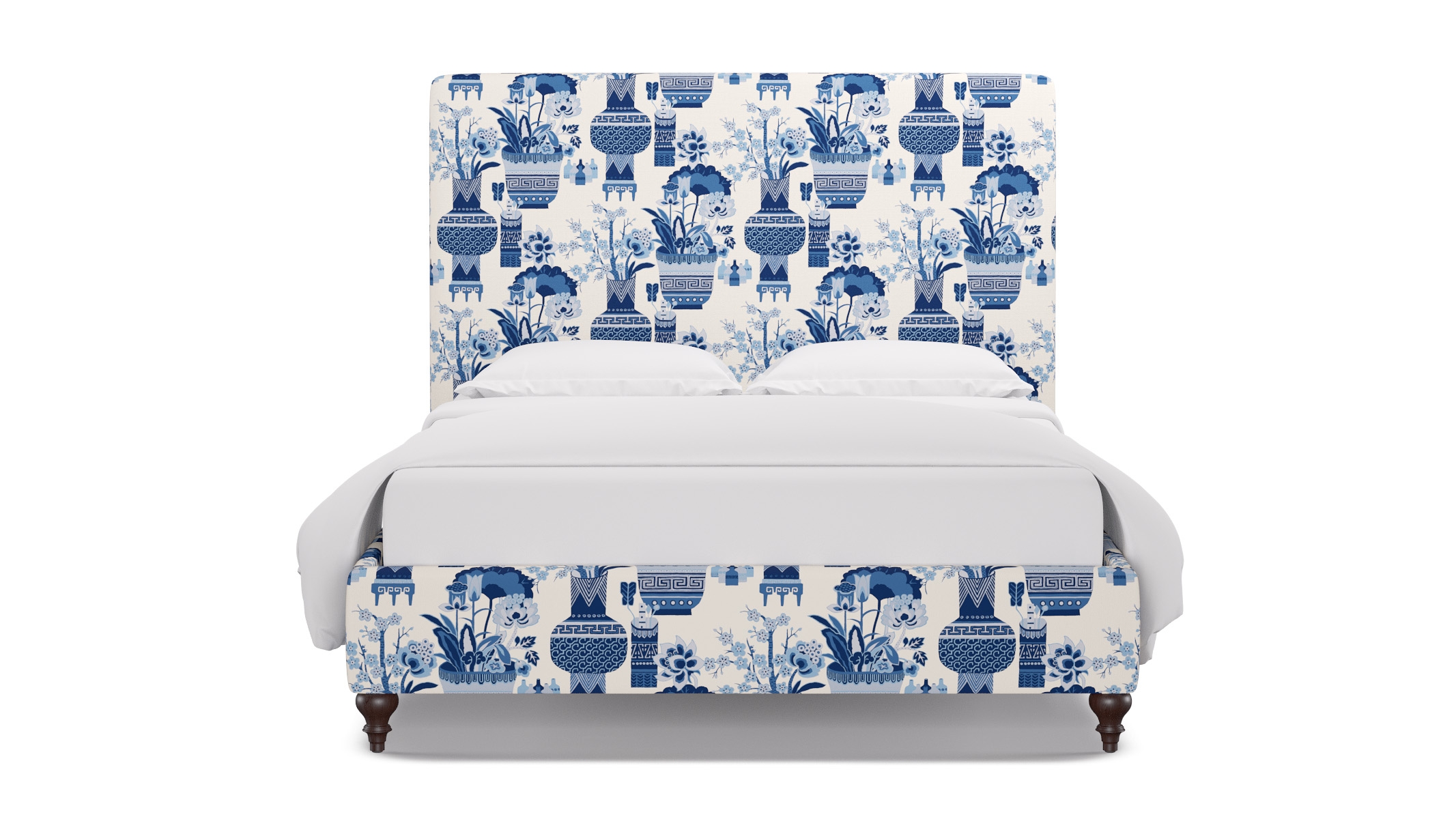 Classic Bed, Delft Kan-Shie, Espresso Traditional Turned Leg, Twin - Image 0