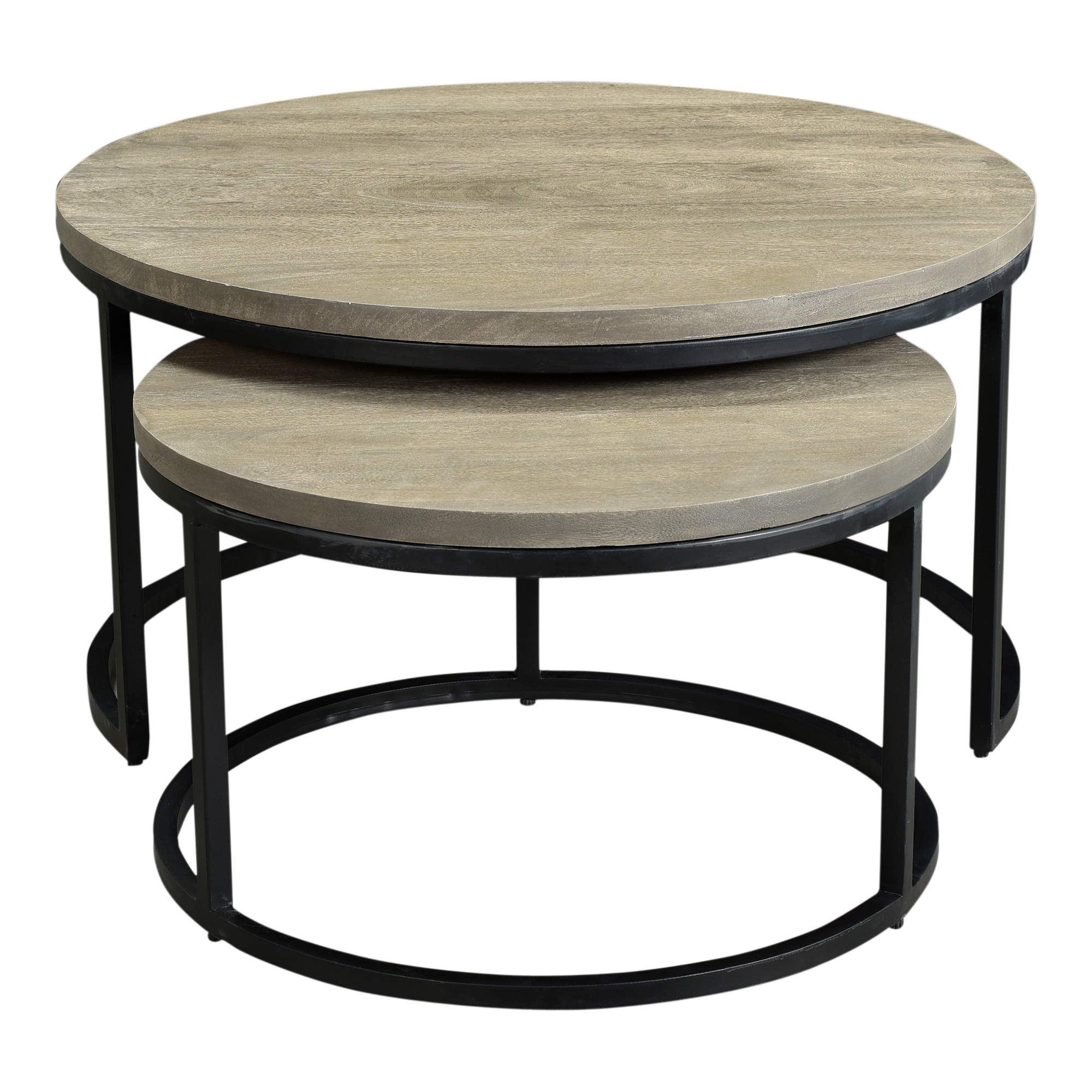 Drey Round Nesting Coffee Tables Grey Set Of Two - Image 2