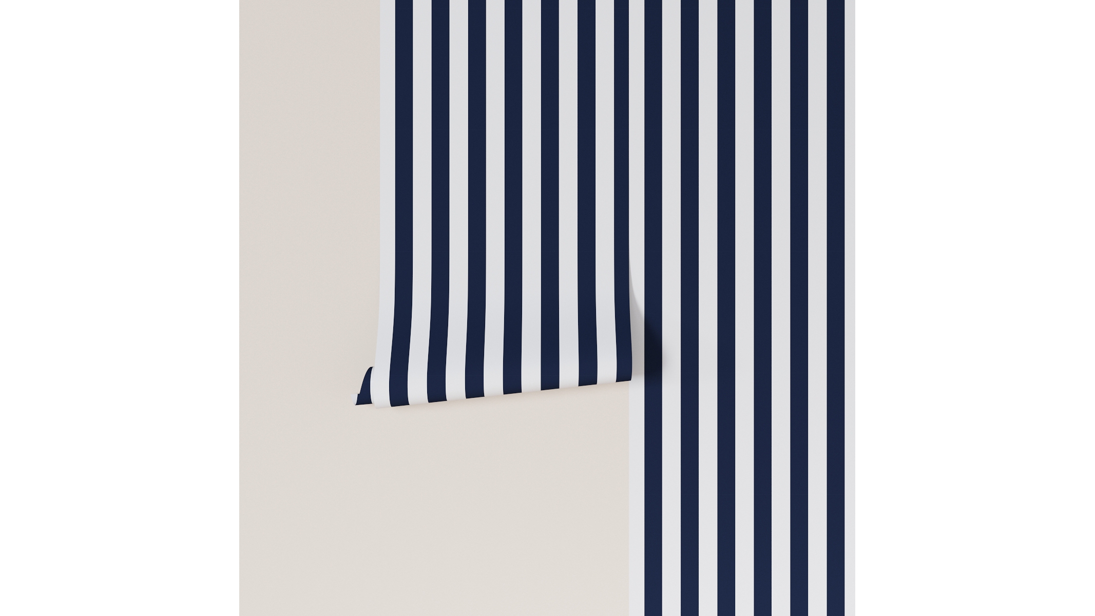 Peel and Stick Wallpaper Roll, Navy Cabana Stripe - Image 3