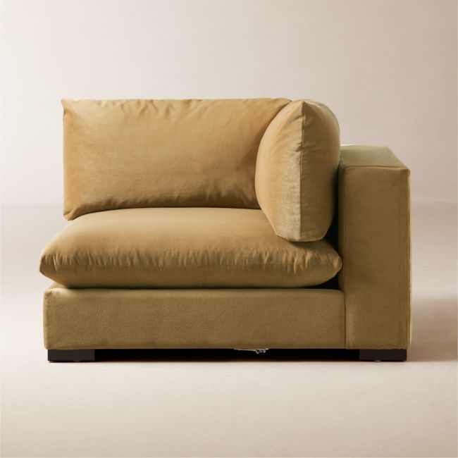 Deseo Copper Brown Performance Velvet Deep Depth Corner Chair - Image 0