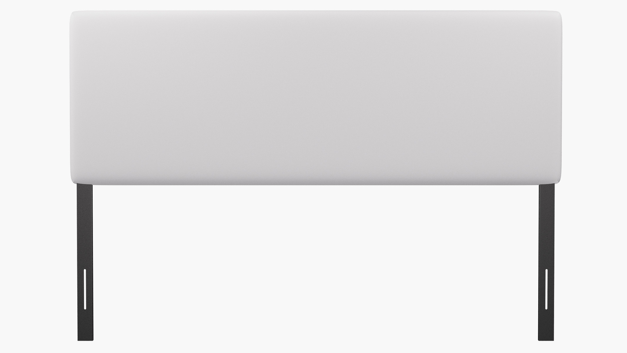 Square Back Headboard, White Twill, King - Image 1