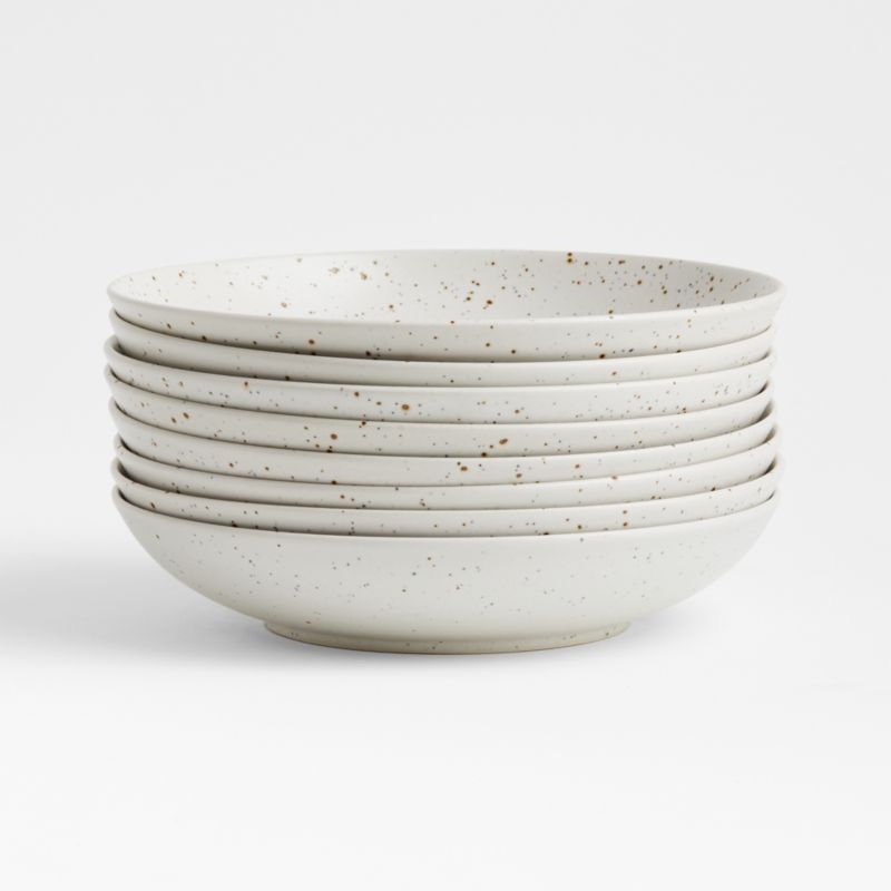 Craft Speckled White Stoneware Low Bowl - Image 3