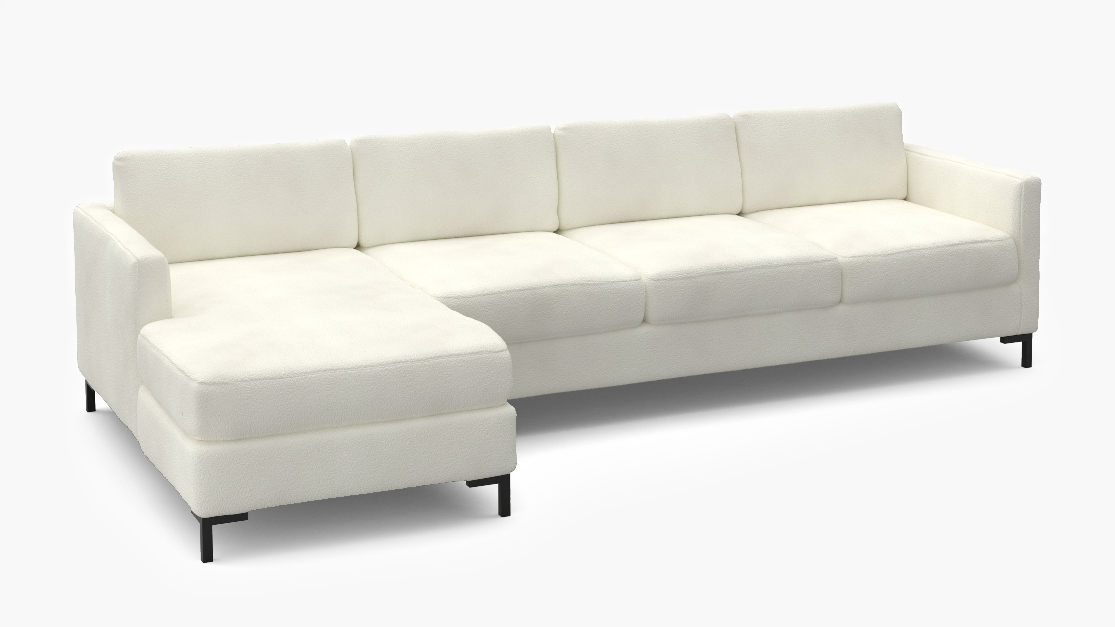 Modern Sectional, Left Facing, Sheepskin, Bronze L Leg - Image 1