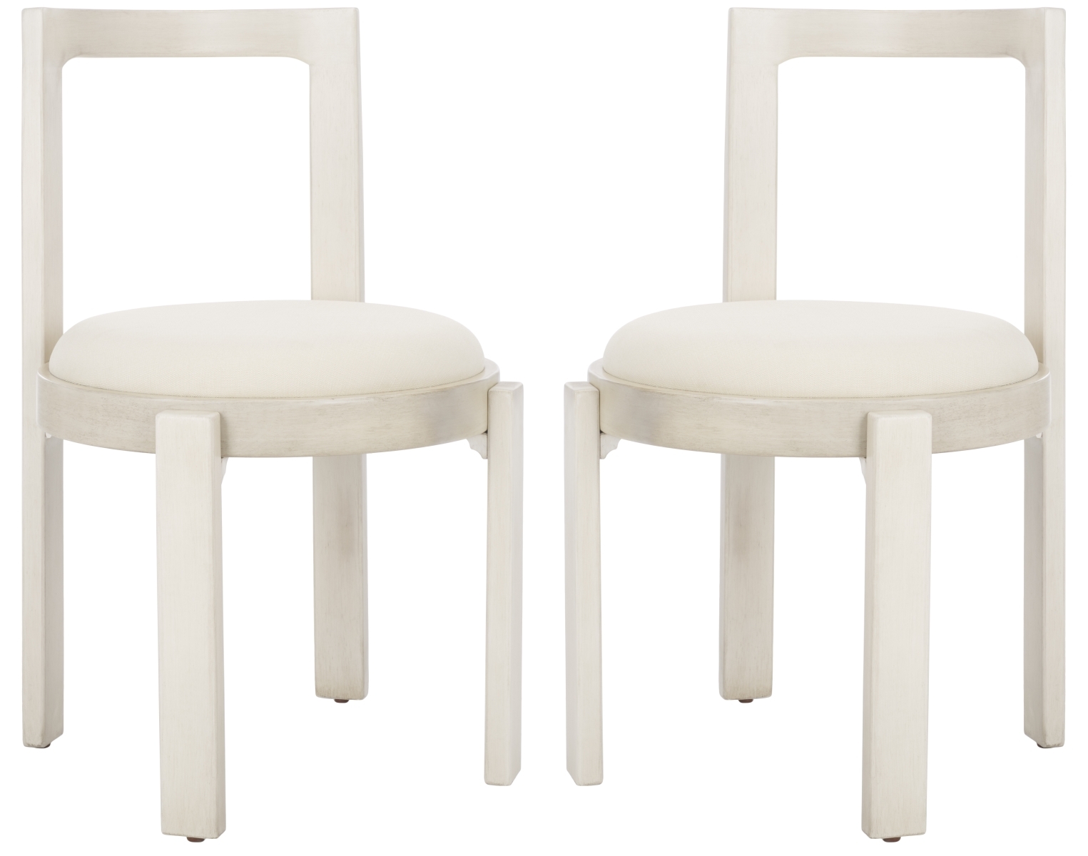 Estes Round Dining Chair - White/Ivory - Safavieh - Image 0