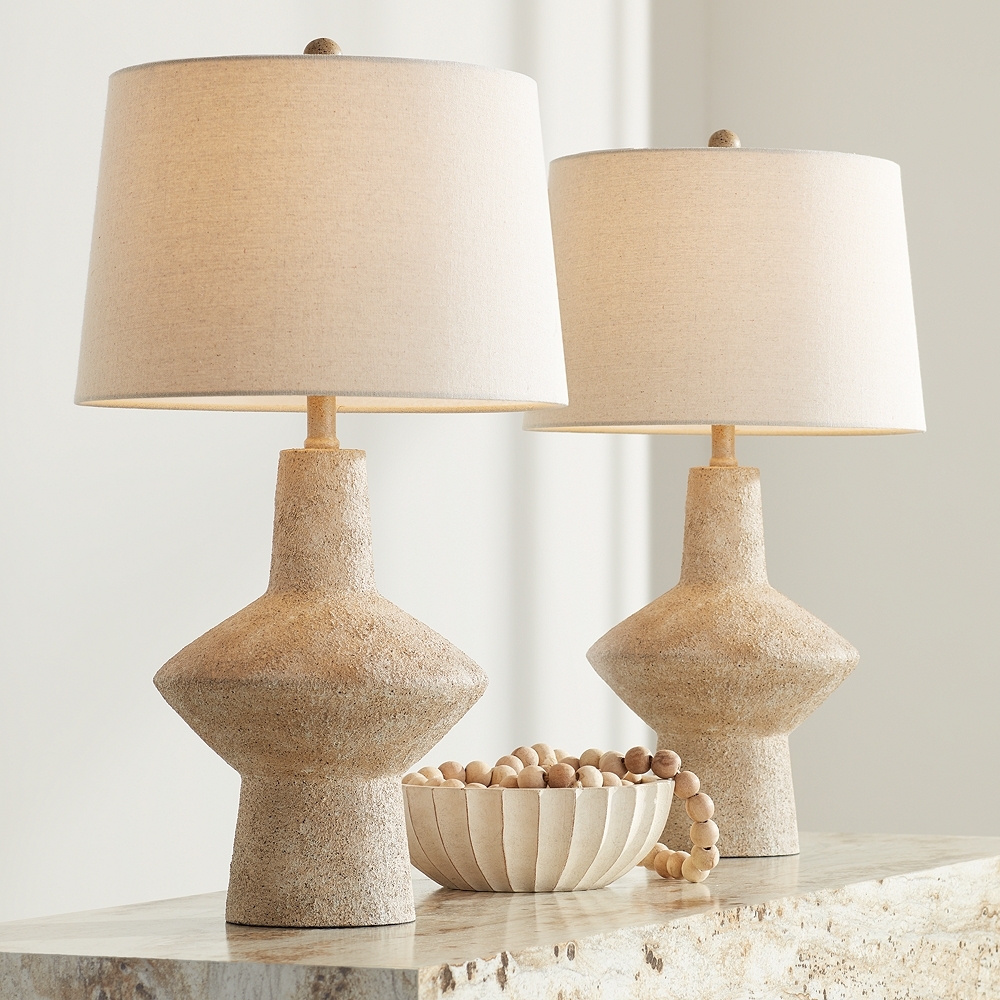 360 Lighting Cozumel 26 3/4" Rustic Beige Modern Table Lamps Set of 2 - Image 0