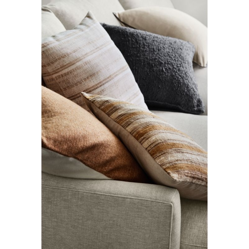 Riviera Stripe 24"x16" Savannah Yellow Throw Pillow with Feather Insert - Image 3