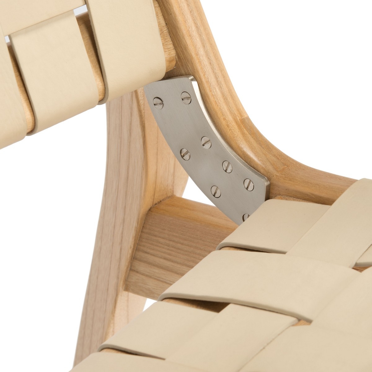 Dilan Leather Safari Chair - White - Image 3