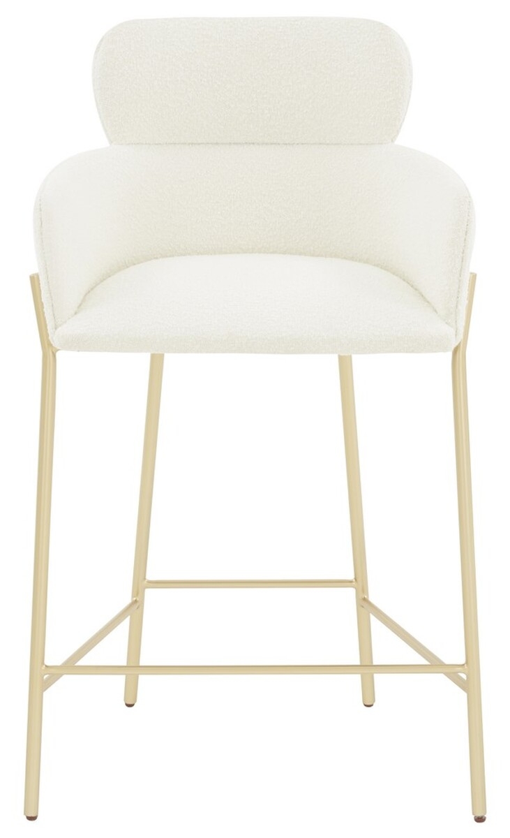 Charlize Boucle Counter Stool - Ivory/Gold - Image 0