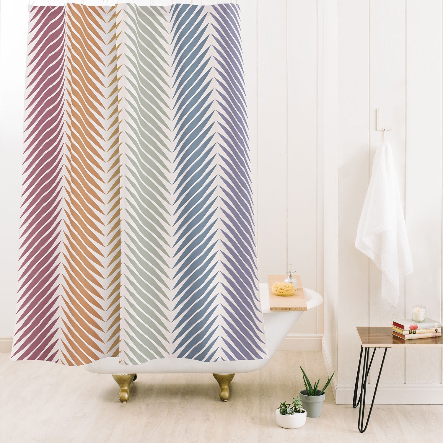 Palm Leaf Pattern Lxiv by Colour Poems - Shower Curtain Standard 71" x 74" - Image 1