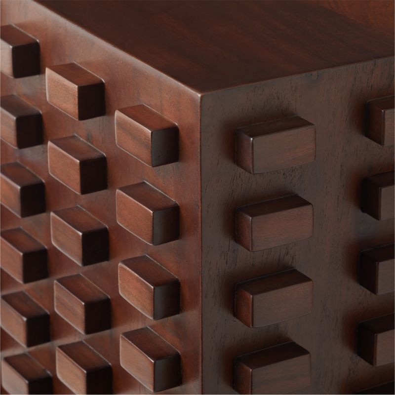 Toron 2-Piece Dark Brown Acacia Wood Pedestal Table Set - Image 3