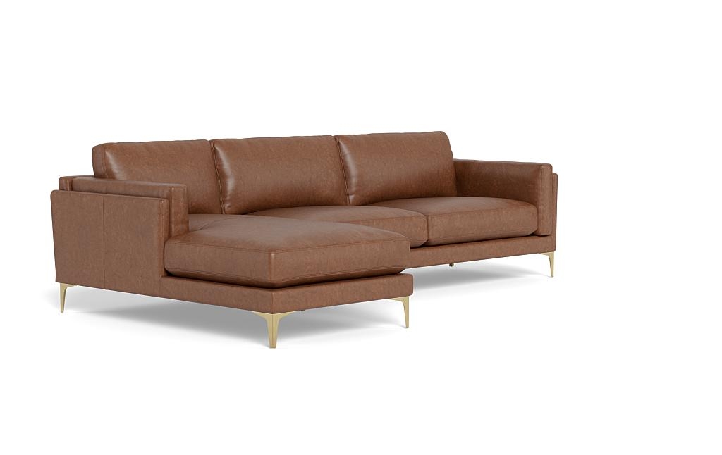 Gaby Leather 3-Seat Left Chaise Sectional - Image 1