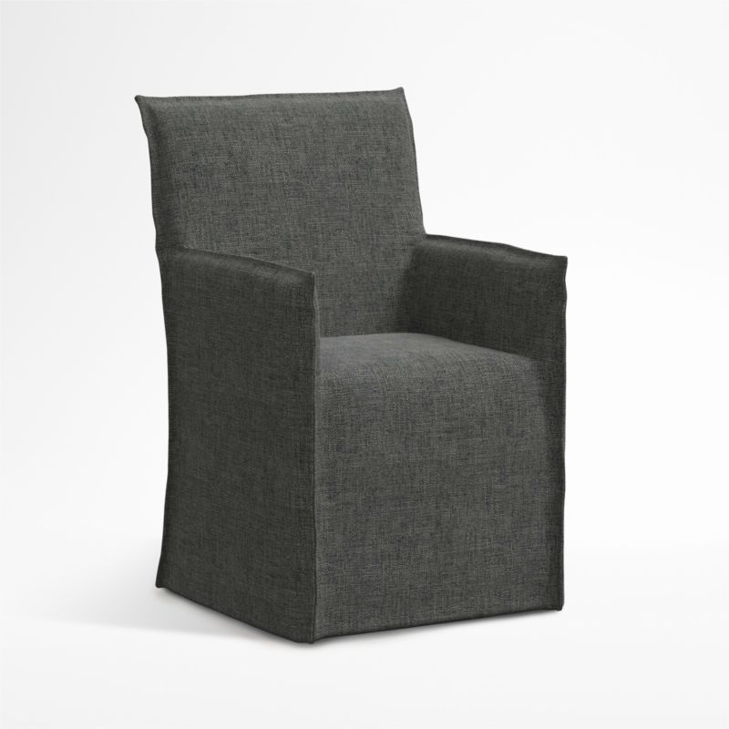 Addison Charcoal Dining Arm Chair with Flange - Image 0