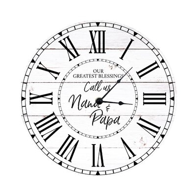 12" Wall Or Desktop Clock Lightwood - Our Greatest Blessing Nana - Image 0