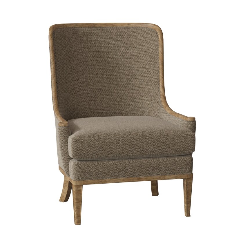 Fairfield Chair Astoria Wingback Chair Body Fabric: 9177 Avocado, Leg Color: Walnut - Image 0