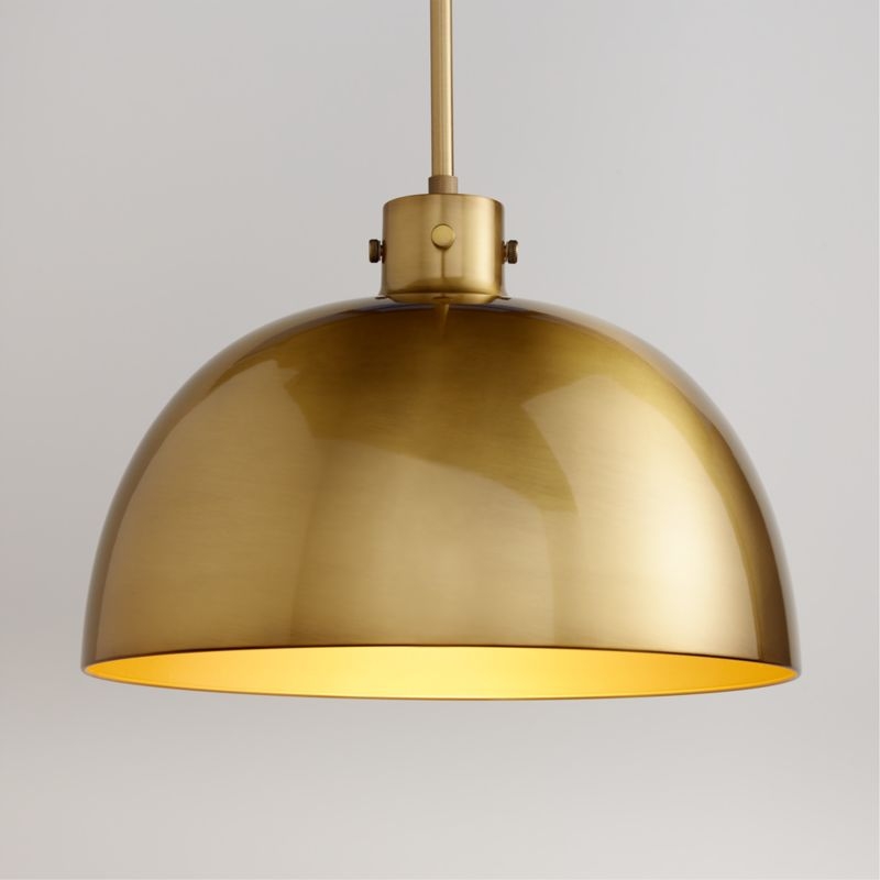 Dakota Brass Pendant Light with Large Brass Dome 15" - Image 3