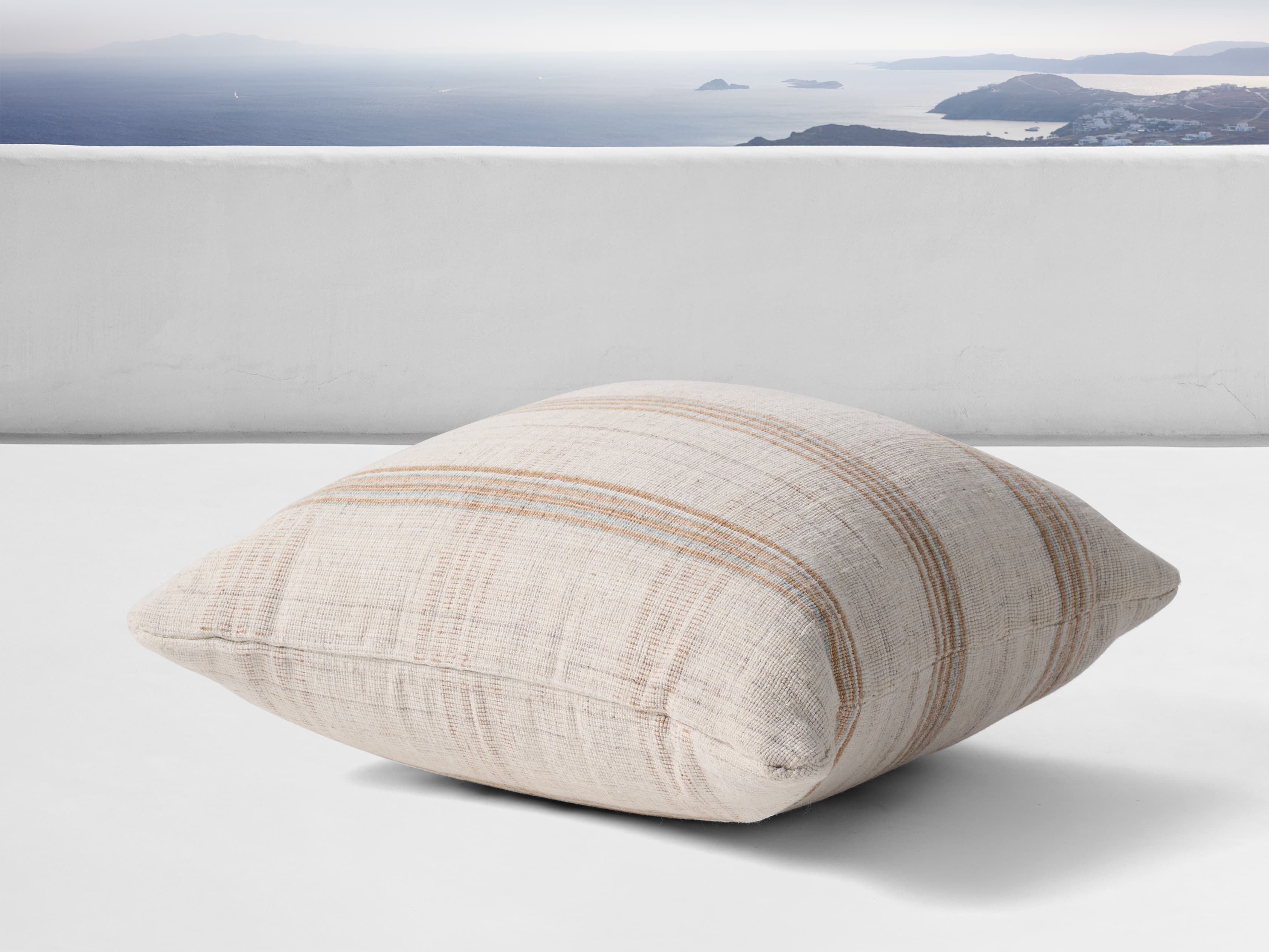 Brescia Outdoor Floor Pillow in Cotton Natural - Image 0