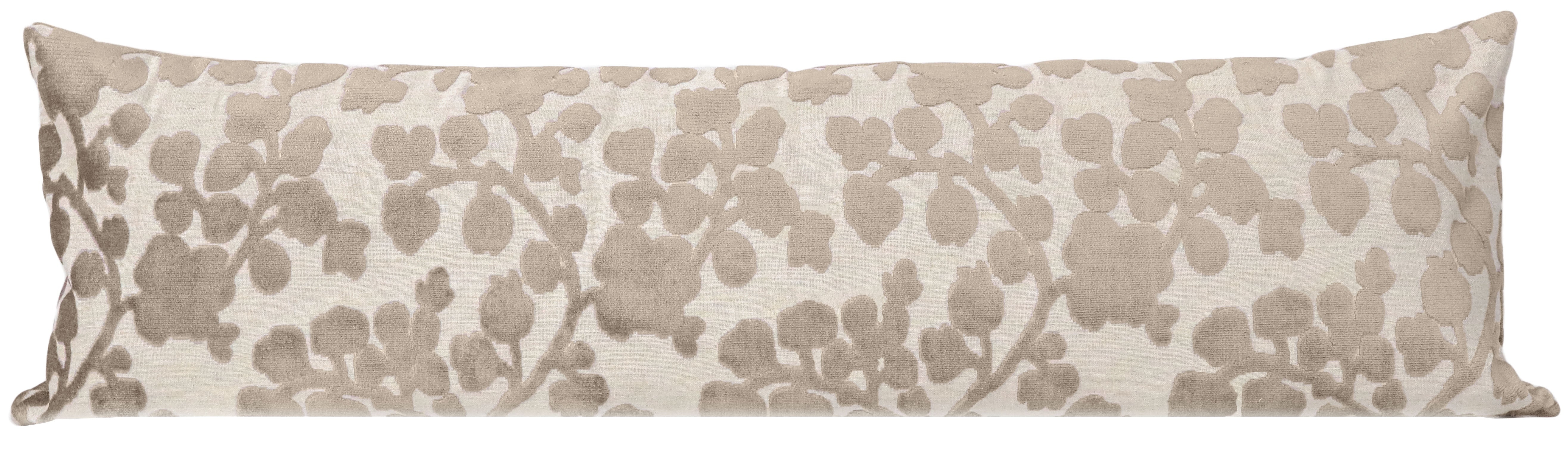 THE XL LUMBAR :: BLOSSOM CUT VELVET // STONE - BY THE YARD - Image 2