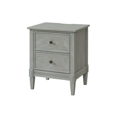 Cadnite 2 - Drawer Solid Wood Nightstand in Light Gray - Image 0