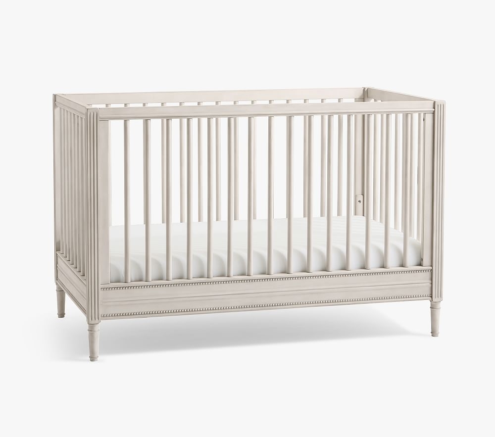 Harlow Convertible Crib & PBK Lullaby Mattress Set, Antique Gray, In-Home Delivery - Image 0