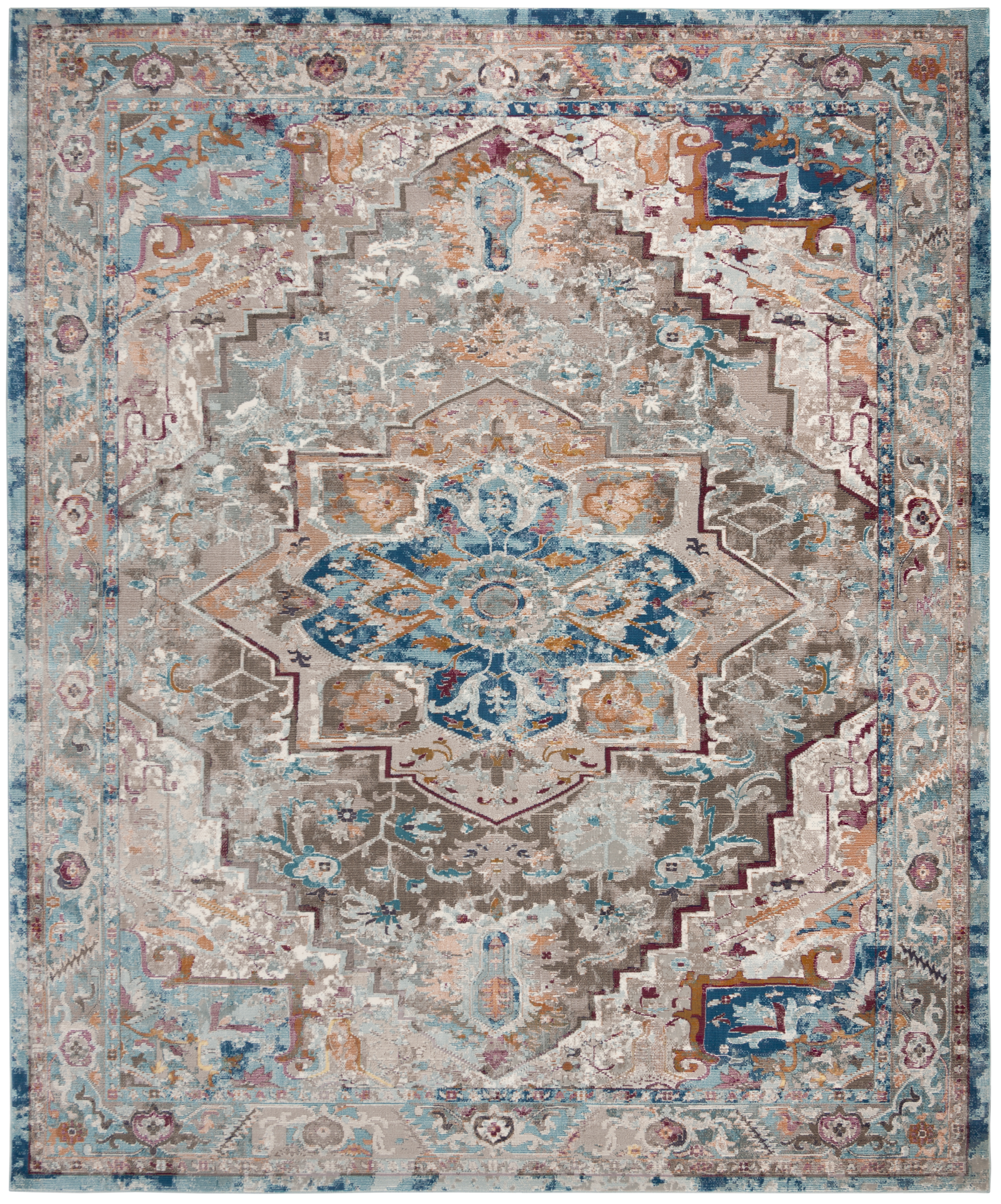 Arlo Home Woven Area Rug, ARA119E, Beige/Blue,  10' X 14' - Image 0