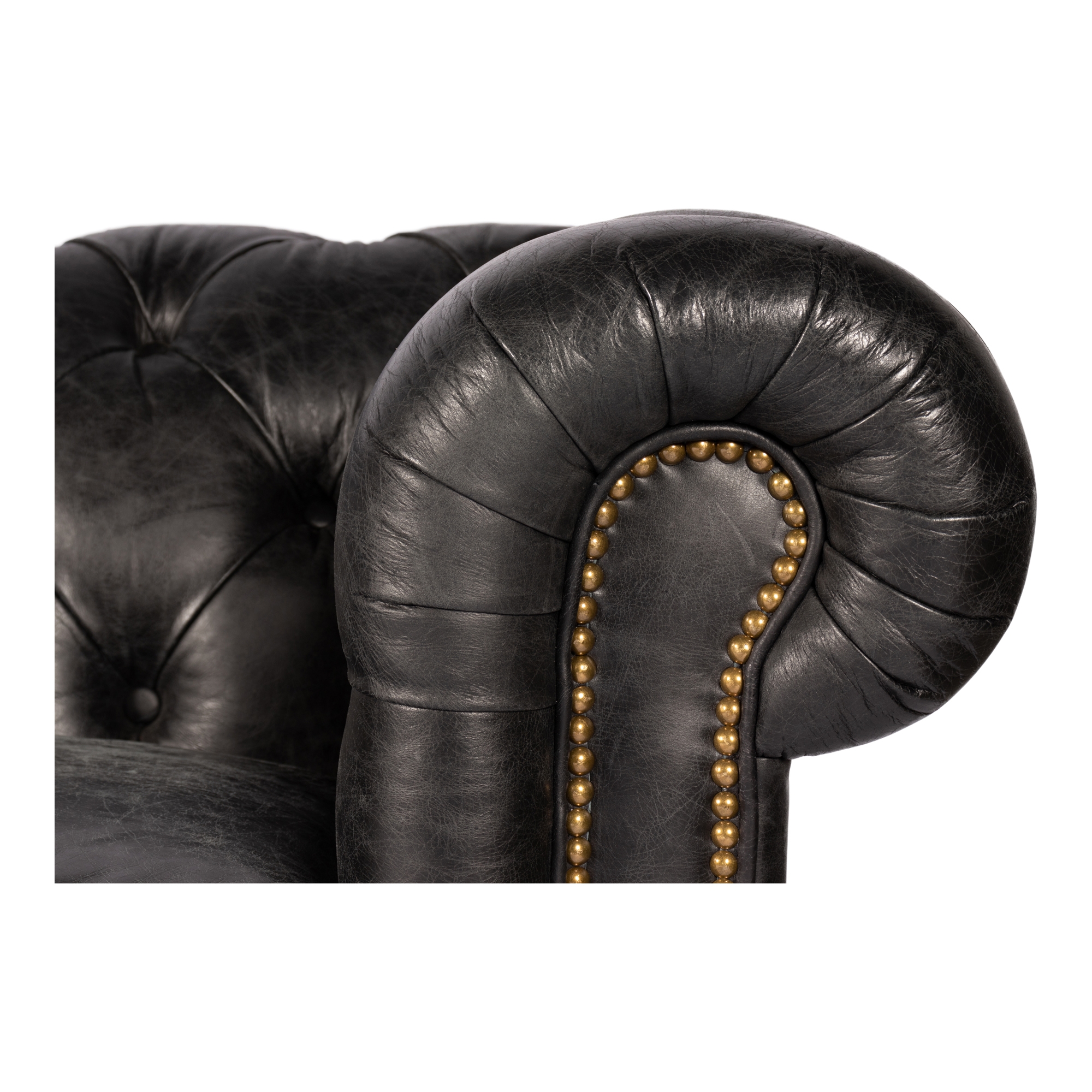 Birmingham Sofa Black Leather - Image 6
