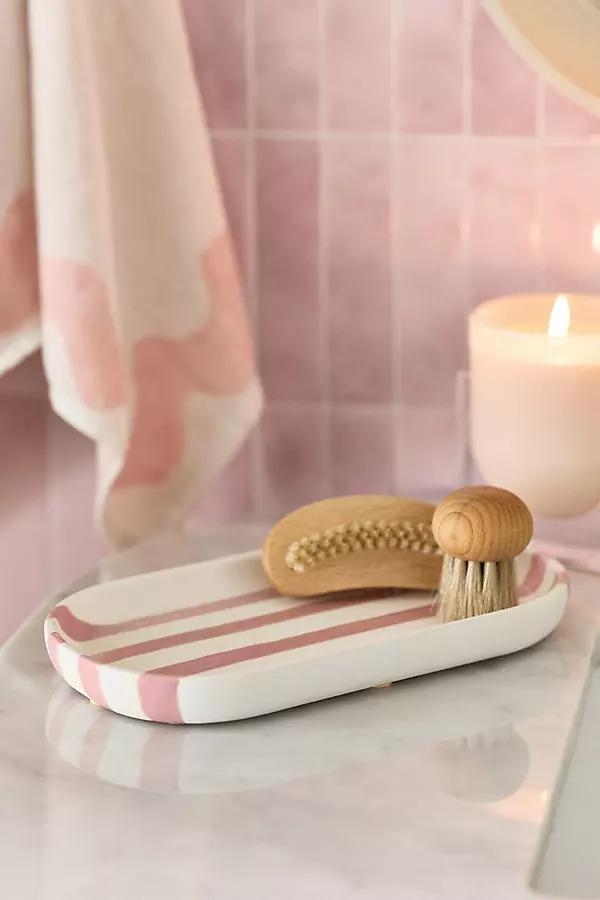 Striped Ceramic Bath Tray - Image 0