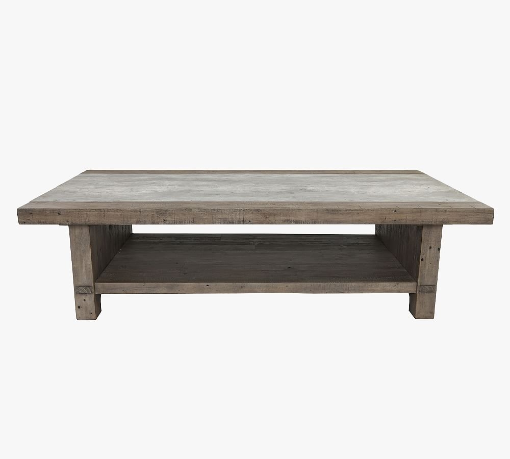 Gordon 66" Rectangular Reclaimed Wood Coffee Table, Corsican Gray - Image 0