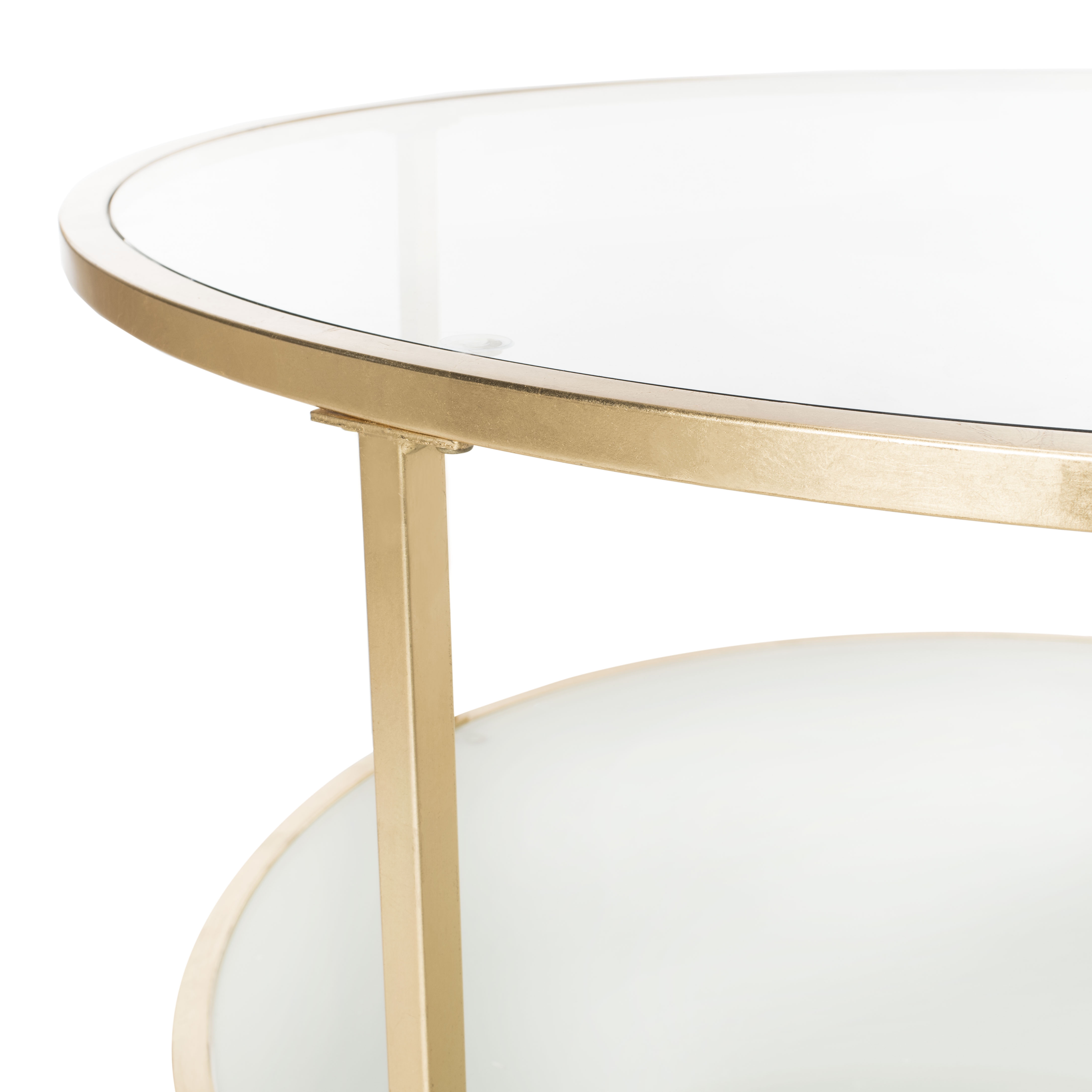 Ivy 2 Tier Round Coffee Table - Clear/Gold - Arlo Home - Image 3