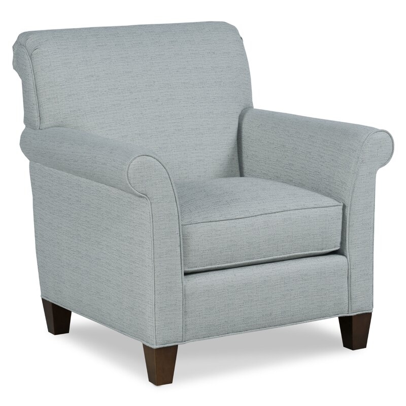 Fairfield Chair Newport Armchair Body Fabric: 3156 Linen, Leg Color: Walnut - Image 0