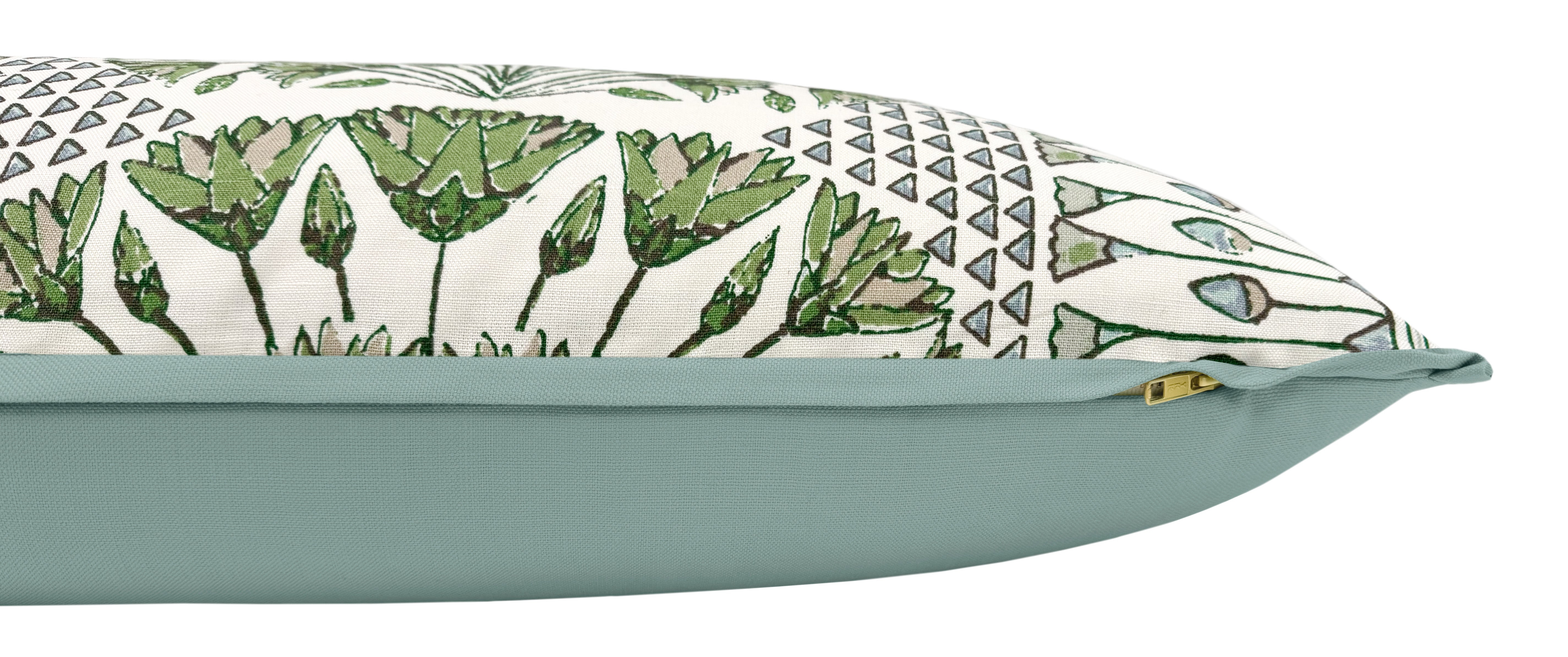 THE XL LUMBAR :: CAIRO // GREEN AND WHITE | THIBAUT - XL LUMBAR 14" X 48" / BUTTERFLY FLANGE / Mineral - Image 4
