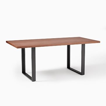 Avery 94" Industrial Dining Table, Cool Walnut, Antique Bronze - Image 3