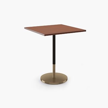 Restaurant Table, Top 36" Square, Dark Walnut, Bar Ht Orbit Base, Bronze/Bronze - Image 3