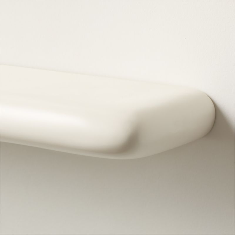 Bodene White Resin Wall Shelf 48" - Image 1