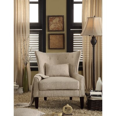 Fenisia 32" W Tufted Linen Wingback Chair - Image 0