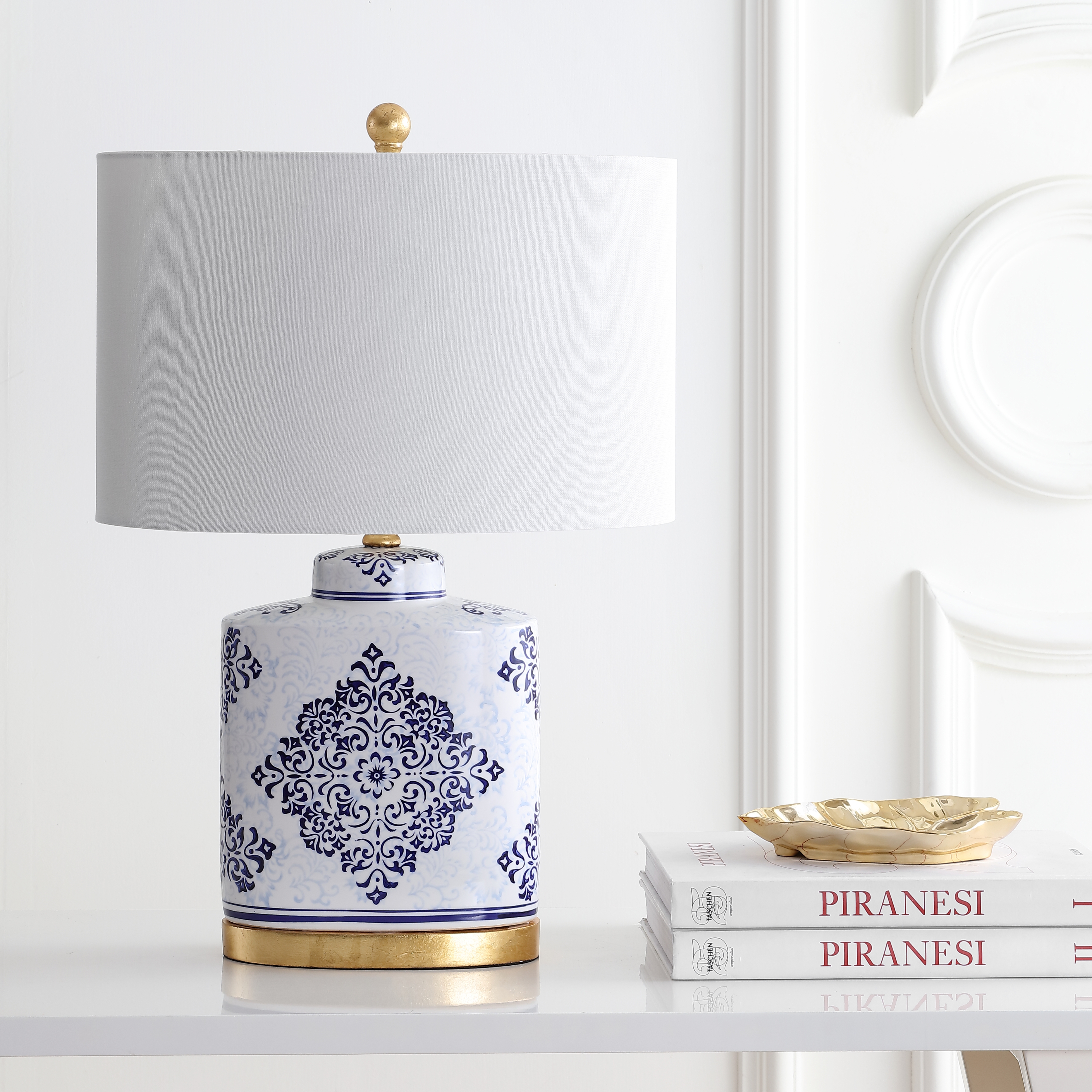 Kamdyn Table Lamp - Blue/White - Safavieh - Image 2