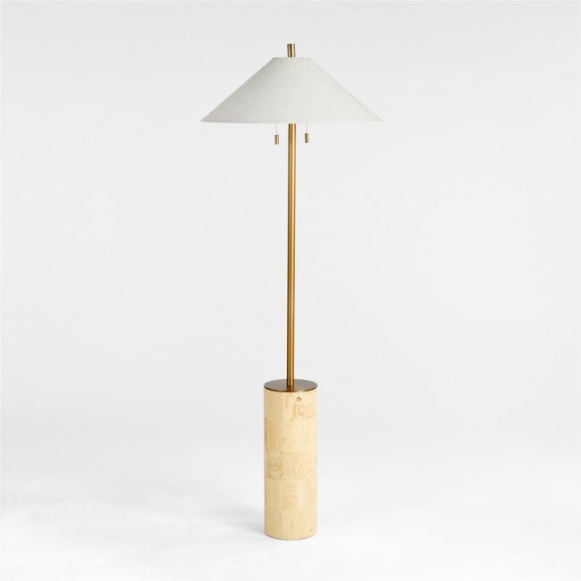 Tierra End Grain Wood Floor Lamp - Image 0