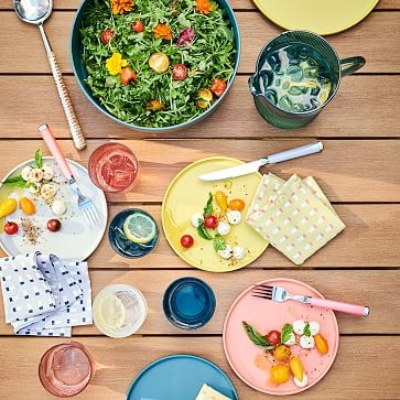 Modern Melamine Salad Plate & Dinner Plate & Cereal Bowl, Citrus Yellow, Set of 12 - Image 3